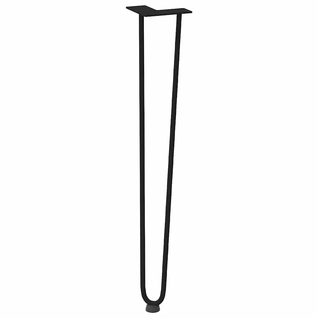 Hairpin Table Legs Black 72cm Steel Adjustable Foot Levellers 4 Piece