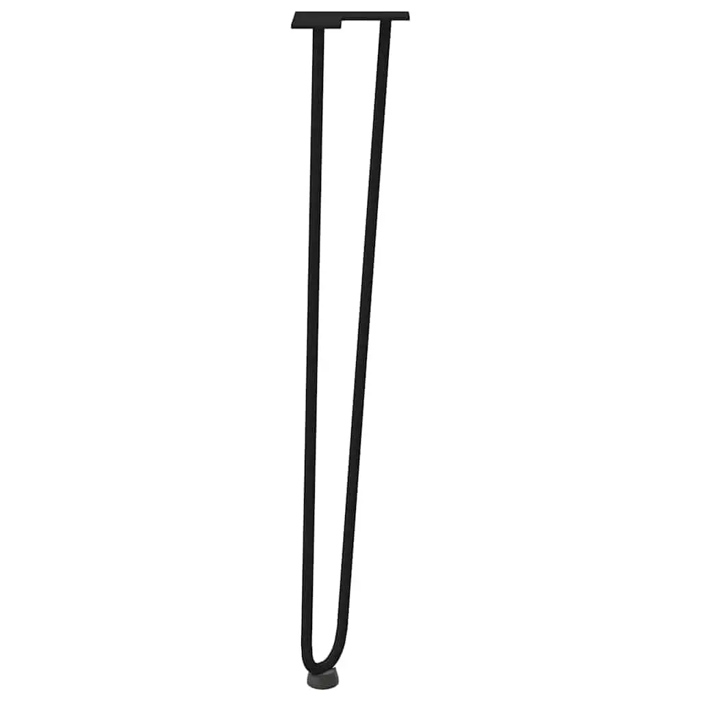Hairpin Table Legs Black 72cm Steel Adjustable Foot Levellers 4 Piece