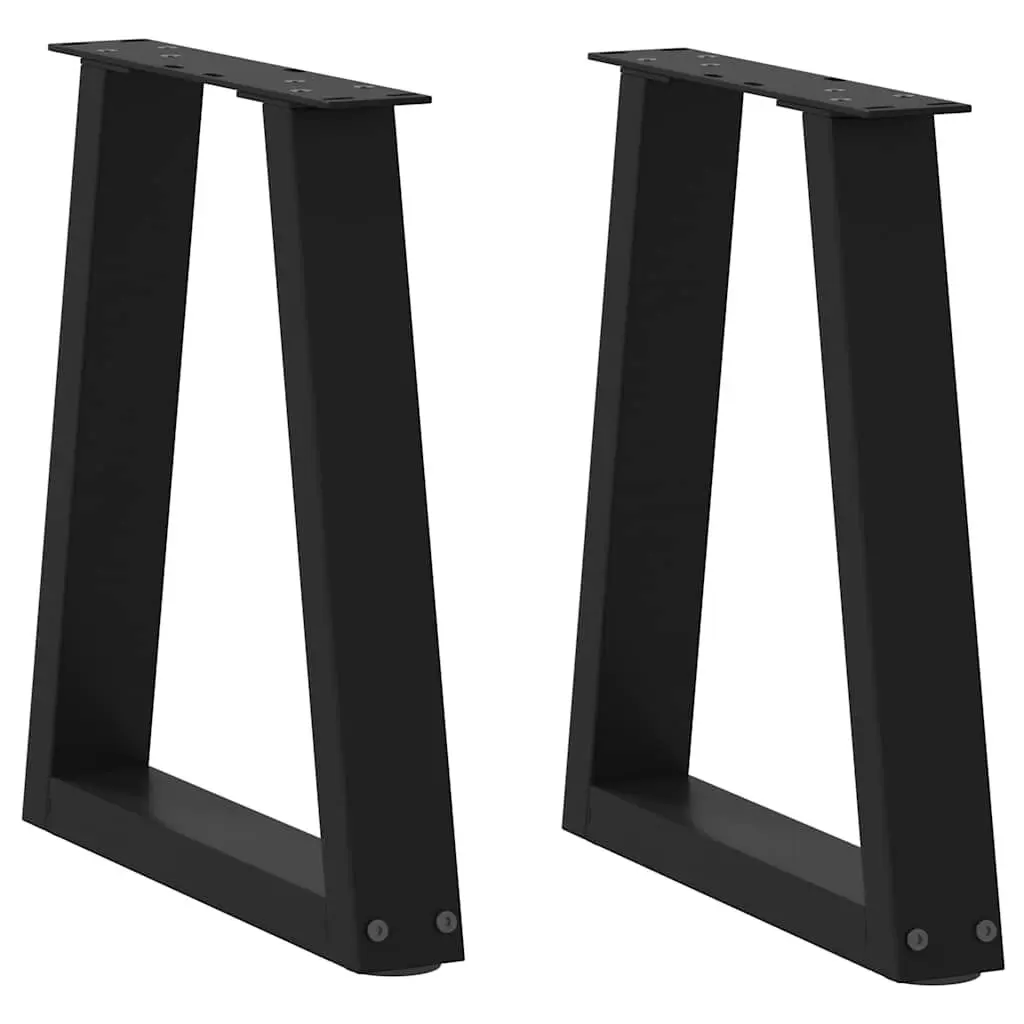 Coffee Table Legs V-Shape Steel Pair Black Modern Furniture Support 38x42-43.3cm