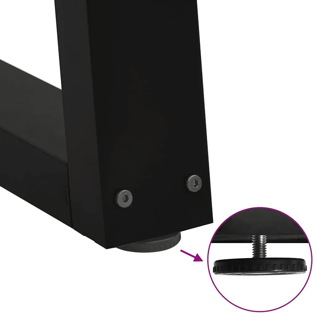 Coffee Table Legs V-Shape Steel Pair Black Modern Furniture Support 38x42-43.3cm