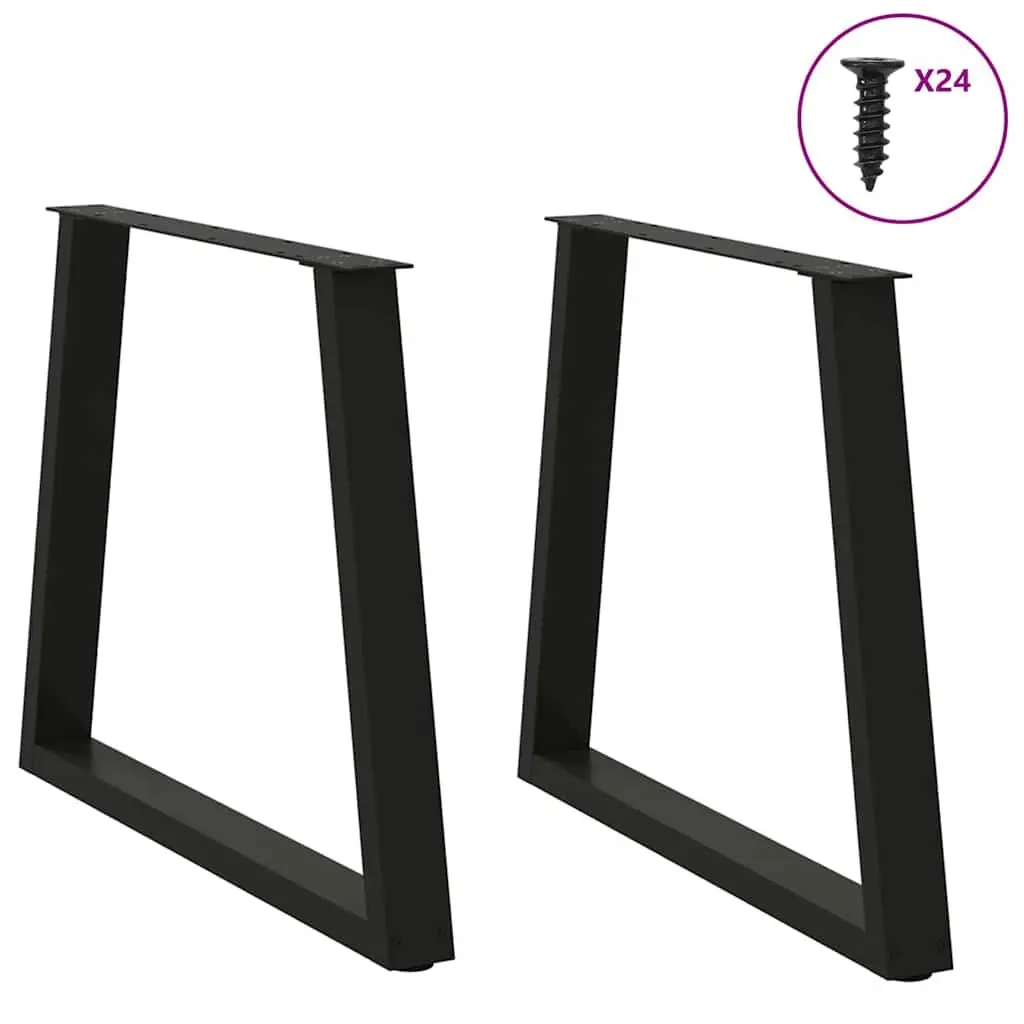 Dining Table Legs Black V-Shape 80x72-73.3cm Steel Adjustable Levellers 2 pcs