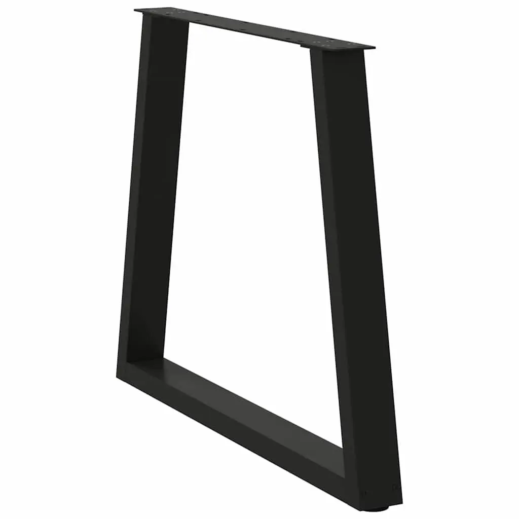 Dining Table Legs Black V-Shape 80x72-73.3cm Steel Adjustable Levellers 2 pcs