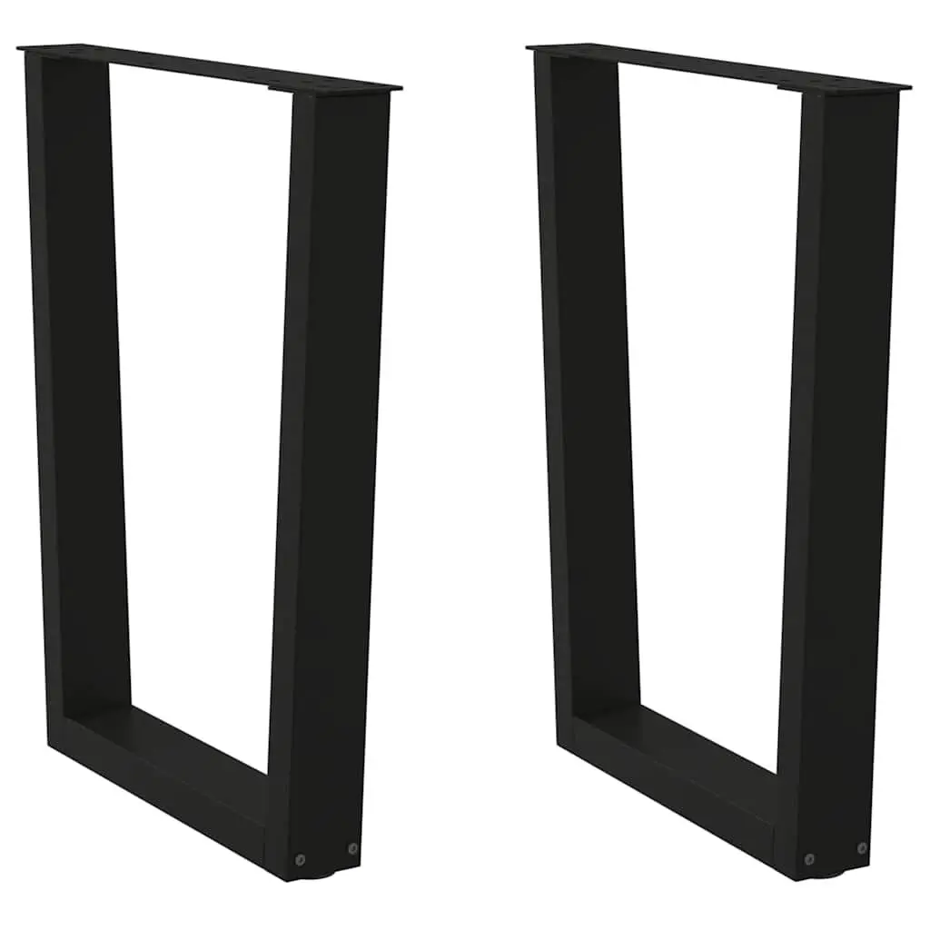 V-Shape Dining Table Legs Steel Pair Black 60x72-73.3cm Modern Design Adjustable