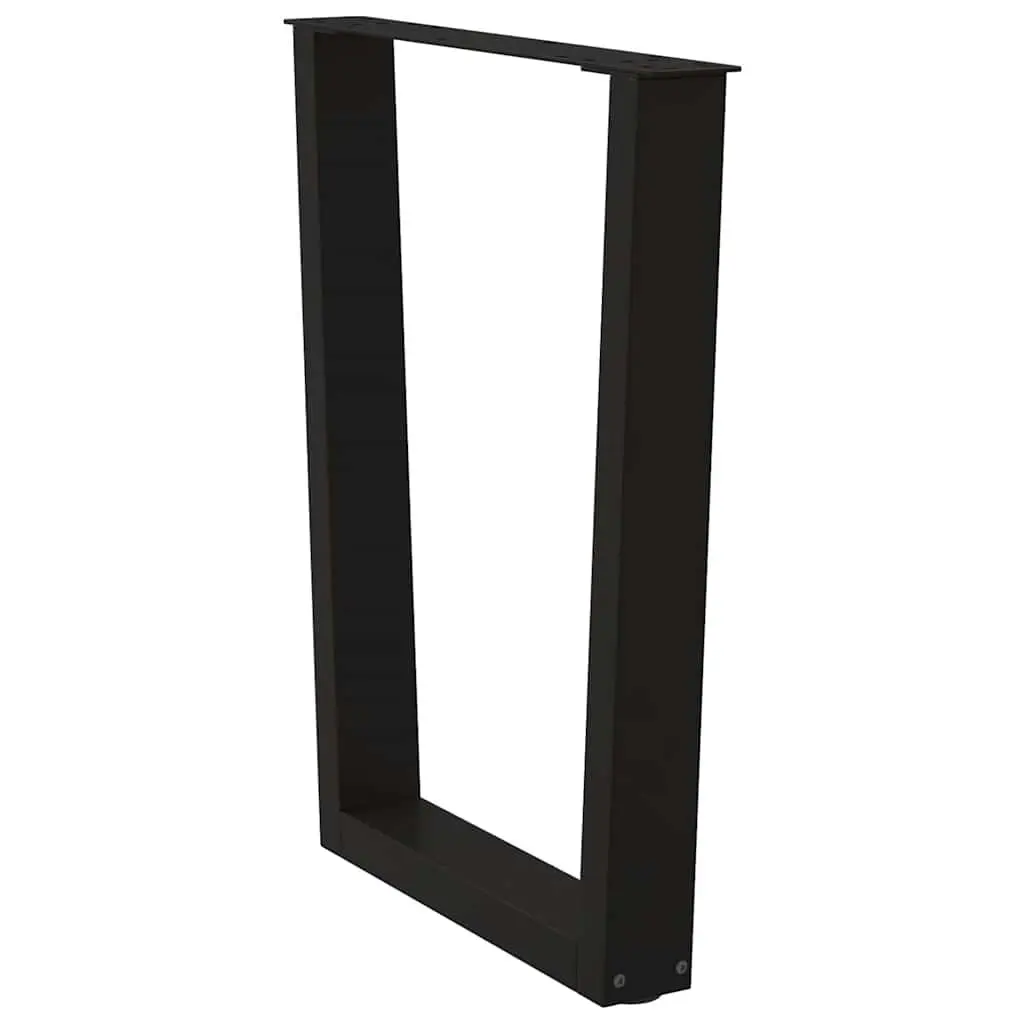 V-Shape Dining Table Legs Steel Pair Black 60x72-73.3cm Modern Design Adjustable