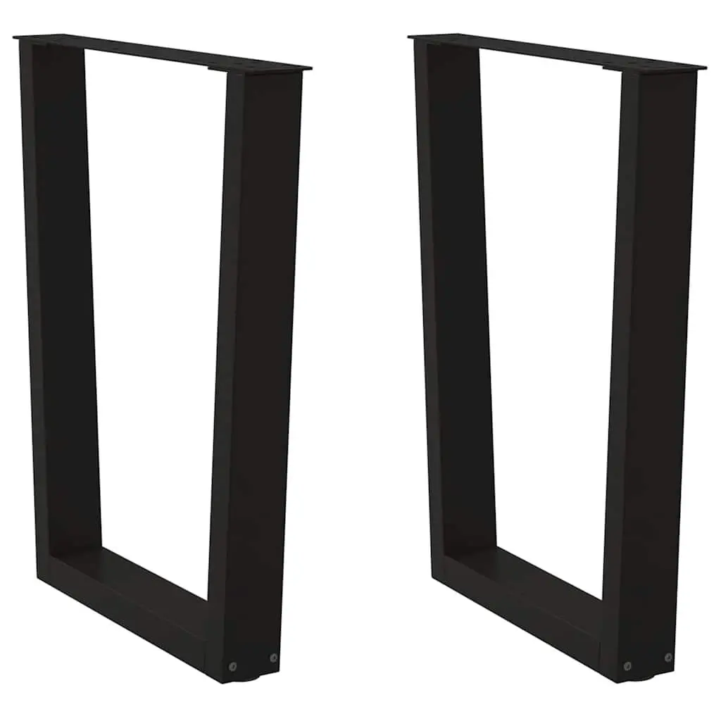 V-Shape Dining Table Legs Black Steel Adjustable 2pcs