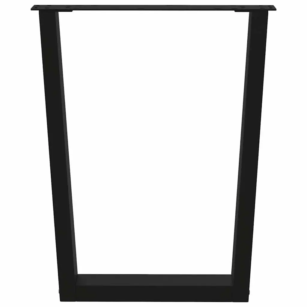 V-Shape Dining Table Legs Black Steel Adjustable 2pcs