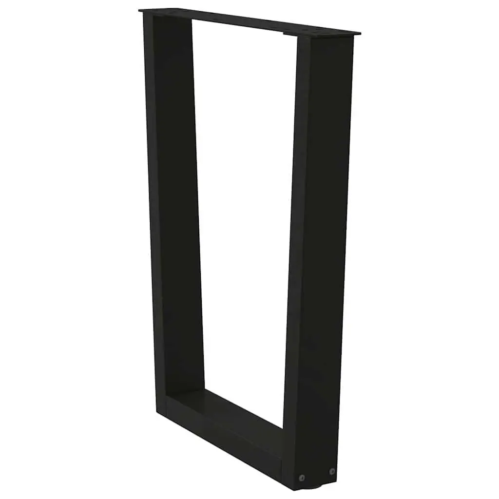 V-Shape Dining Table Legs Black Steel Adjustable 2pcs