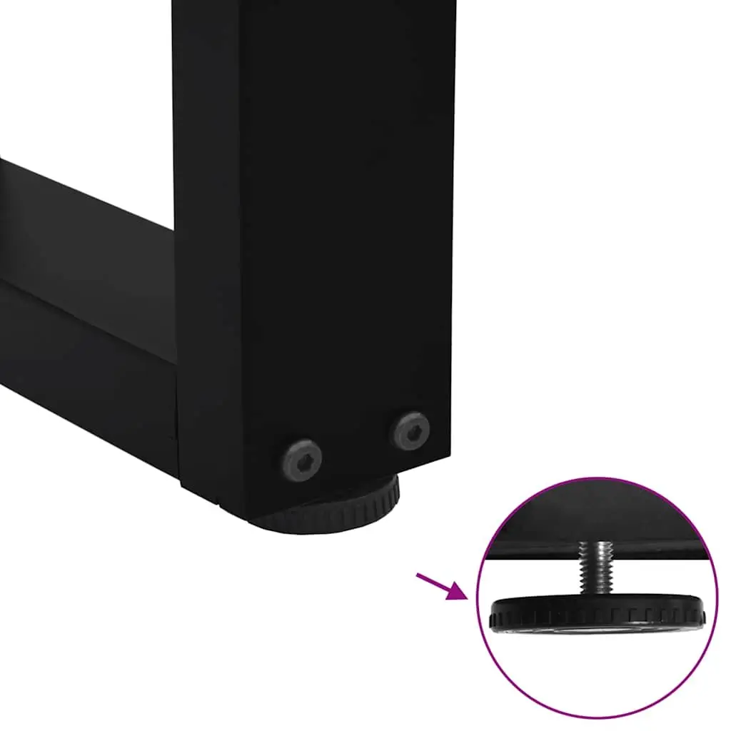 V-Shape Dining Table Legs Black Steel Adjustable 2pcs