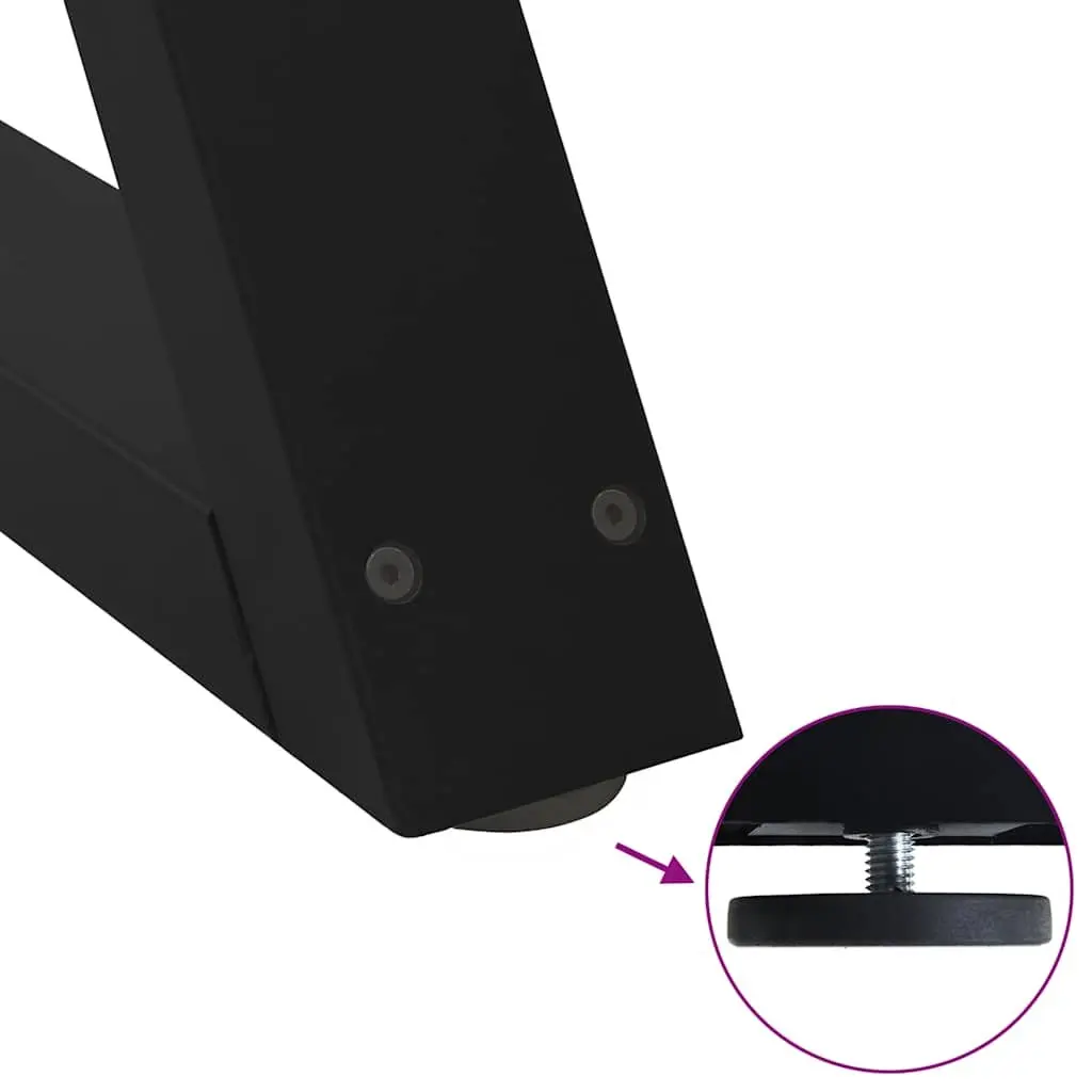Dining Table Legs Black 70x72-73.3cm Steel Adjustable Feet Levellers