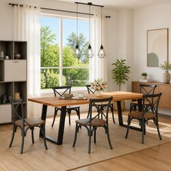 Dining Table Legs U-Shaped Steel 2 pcs Black 80x72-73cm Support Heavy Tabletop