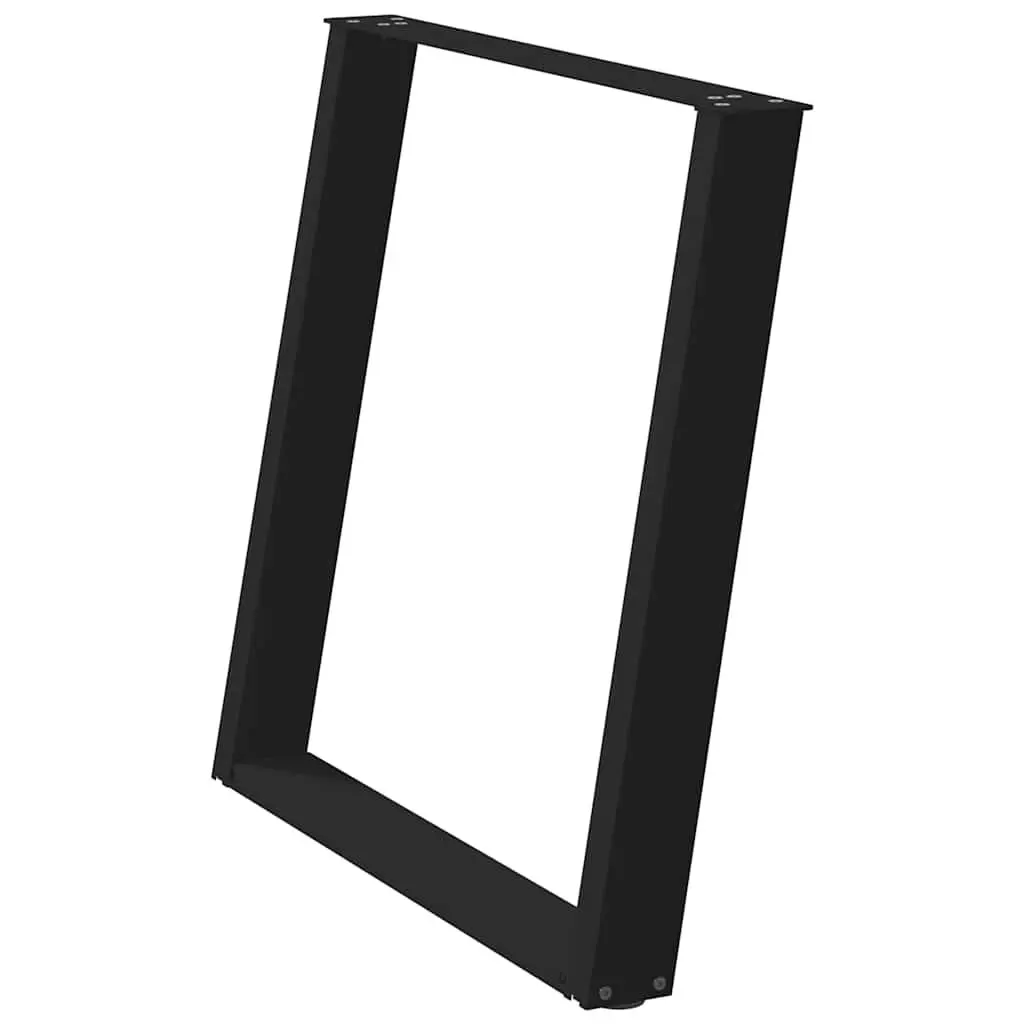 Dining Table Legs U-Shaped Black 80x72-73cm Powder-Coated Steel Support Heavy Tabletop