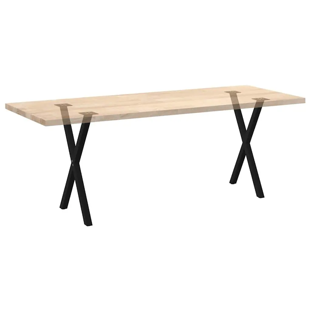 Dining Table Legs Black 57x72cm X-Shaped Steel Support Frame Set 2 pcs