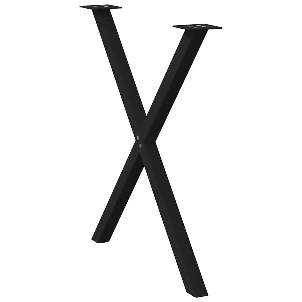 Dining Table Legs Black 70x72-73cm X-Shaped Metal Support
