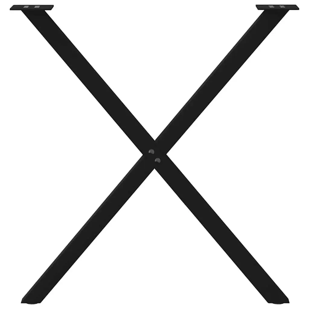 Dining Table Legs Black 70x72-73cm X-Shaped Metal Support