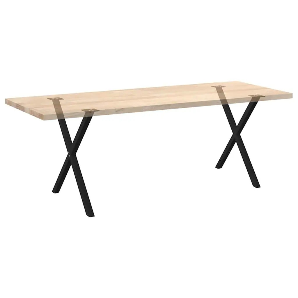 Dining Table Legs X-Shaped 2 pcs Black Steel 80x72-73cm Support Frame