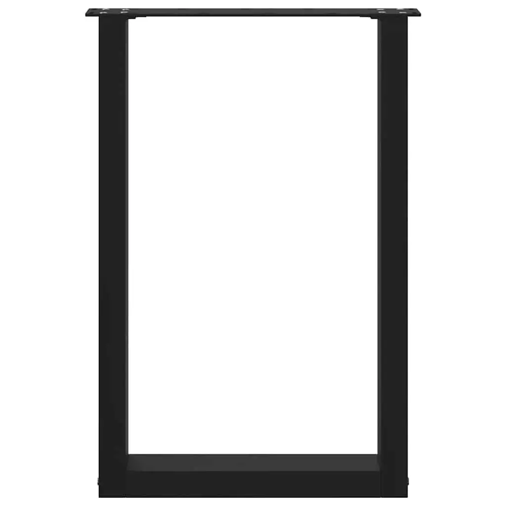 Dining Table Legs Black 50x72-73cm U-Shaped Steel Support Frame Pair