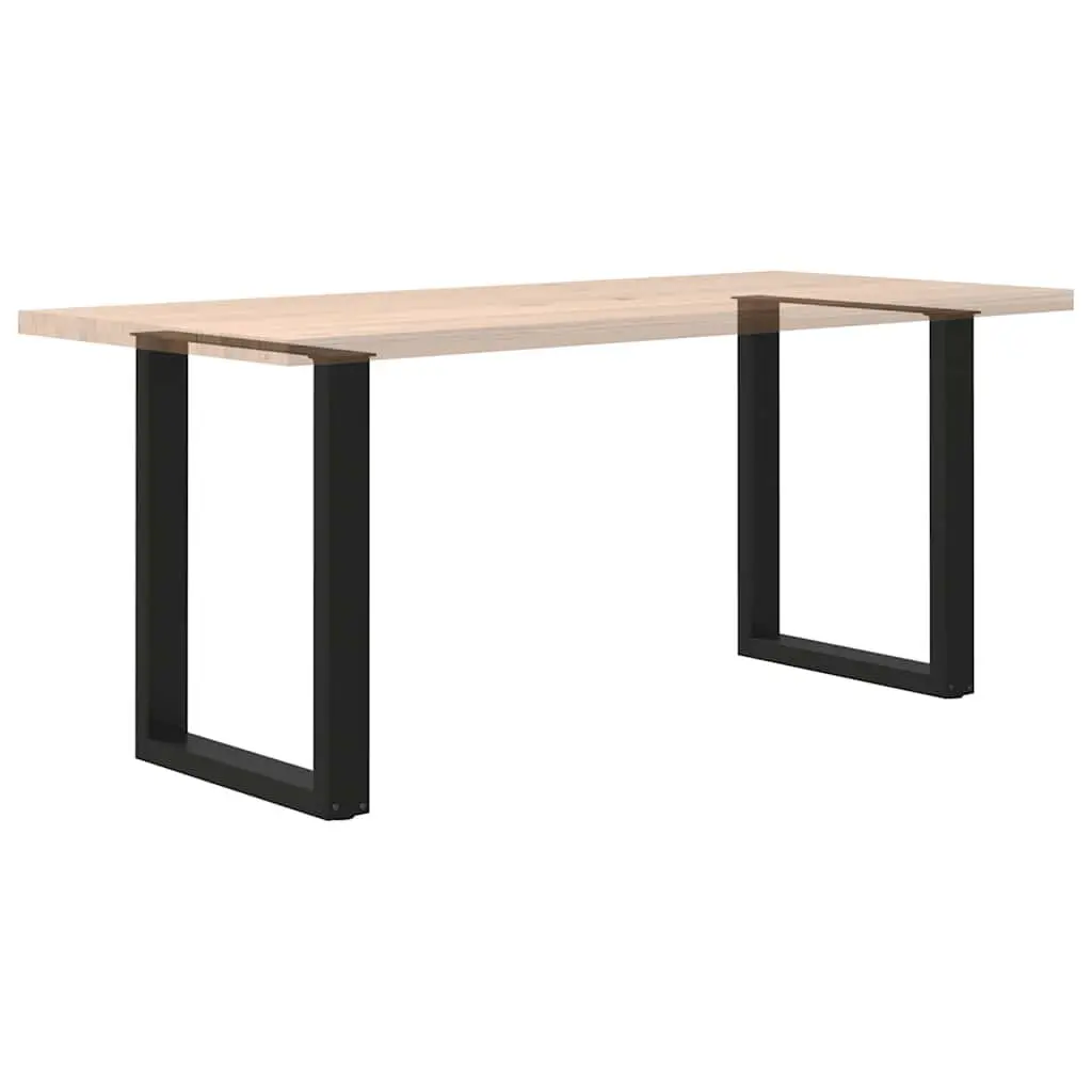Dining Table Legs Black 60x72-73cm U-Shaped Steel Adjustable Levelers Pack of 2