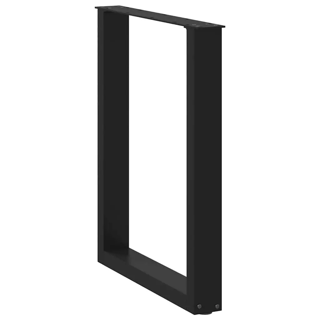 Dining Table Legs Black 70x72-73cm U-Shaped Steel Support 2 pcs