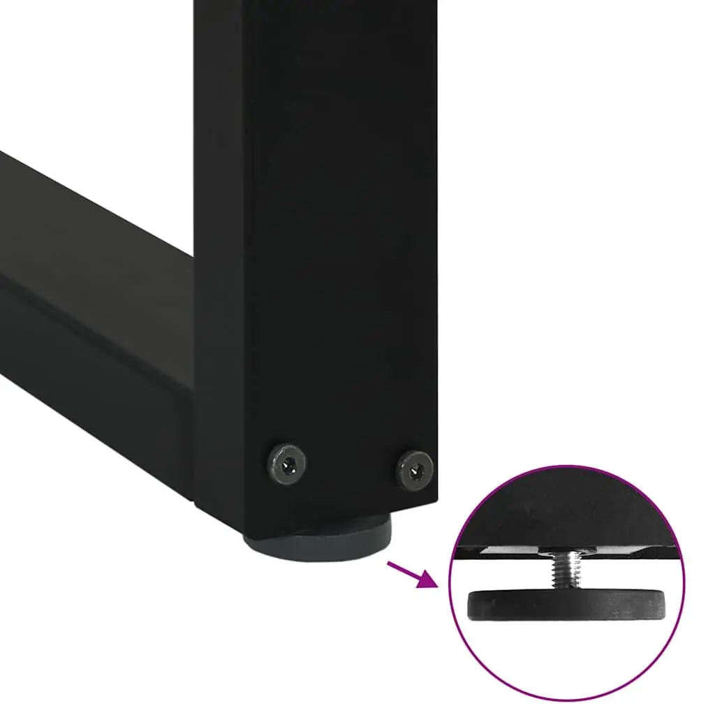 Dining Table Legs Black 70x72-73cm U-Shaped Steel Support 2 pcs
