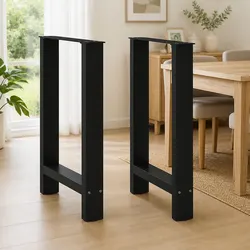Black Steel Dining Table Legs for Custom Builds
