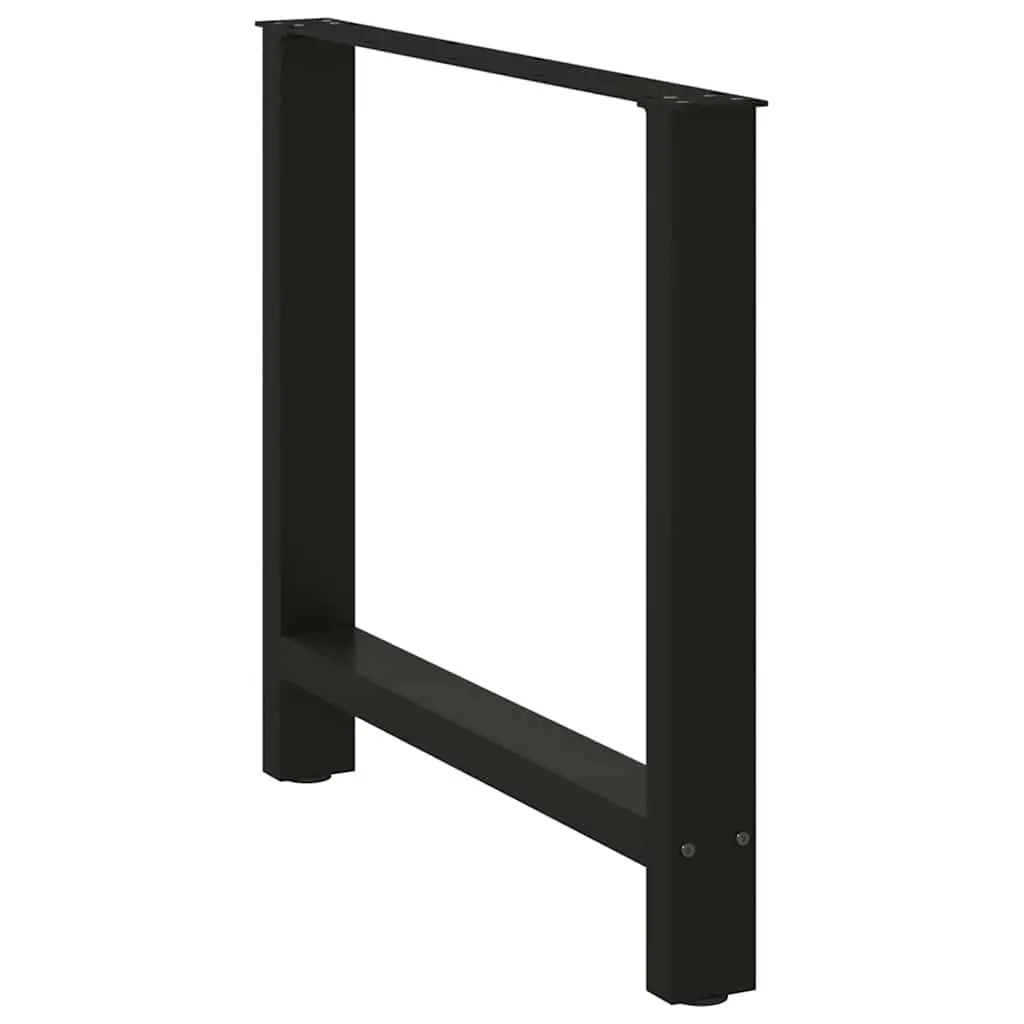 Black Steel Dining Table Legs 70x72-73cm Square Adjustable Levelers Pair