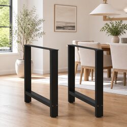 Adjustable Dining Table Legs in Black Steel