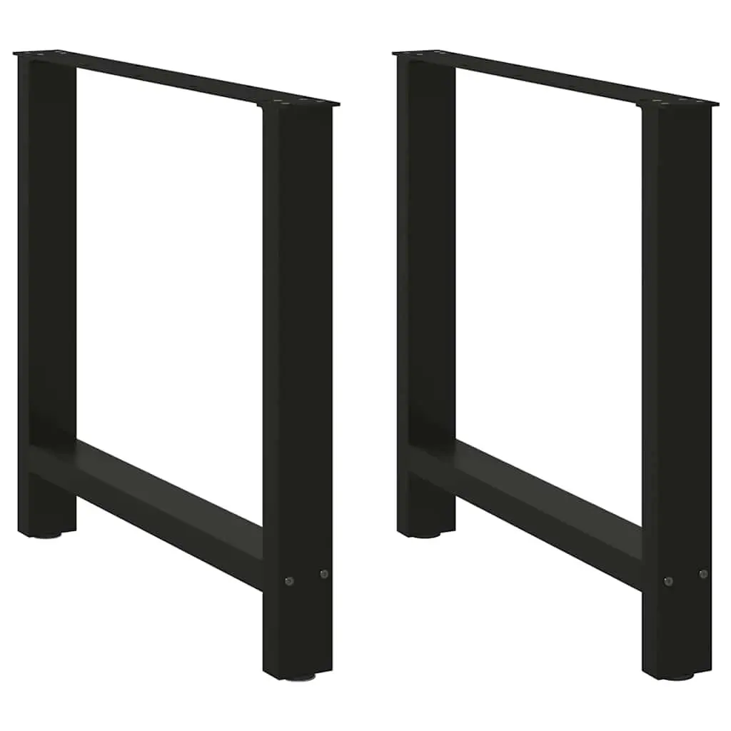 Dining Table Legs Black Steel Adjustable Levelers 80x72-73cm Support