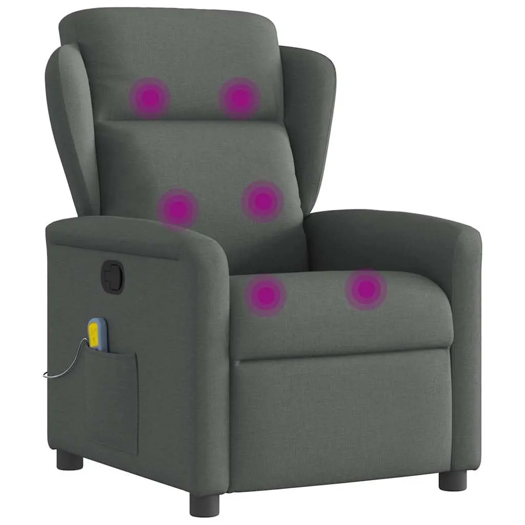 Grey Fabric Massage Recliner Chair