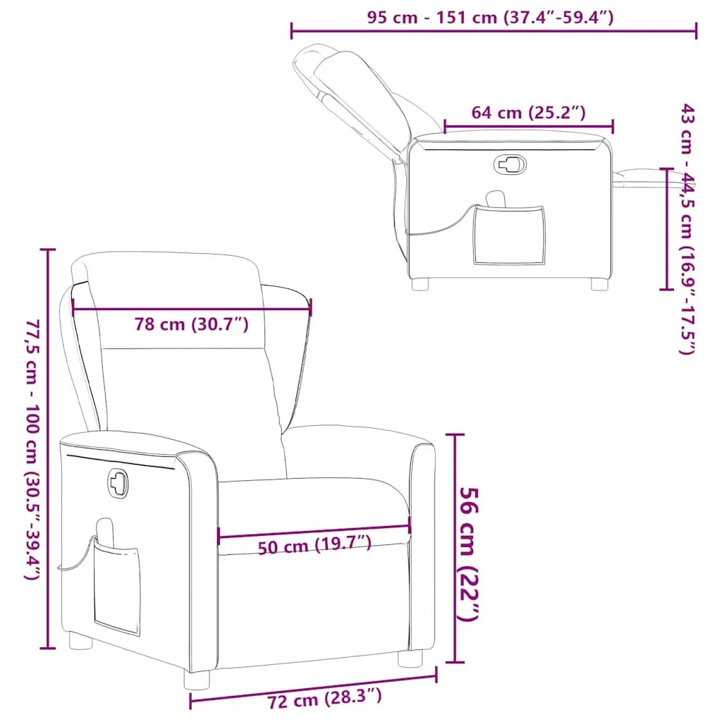 Grey Fabric Massage Recliner Chair