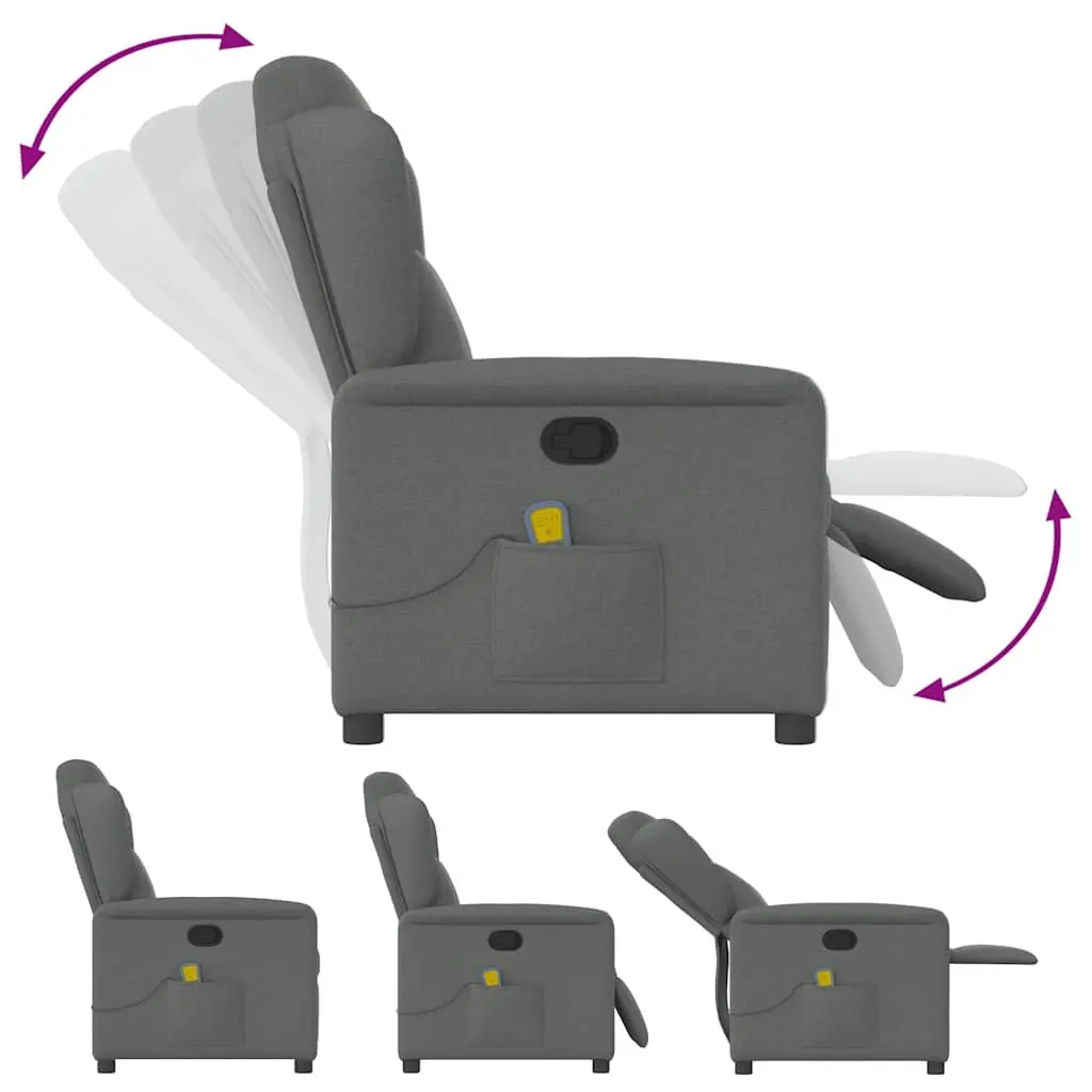 Grey Fabric Massage Recliner Chair