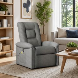 Your Cozy Grey Fabric Massage Recliner Chair Awaits