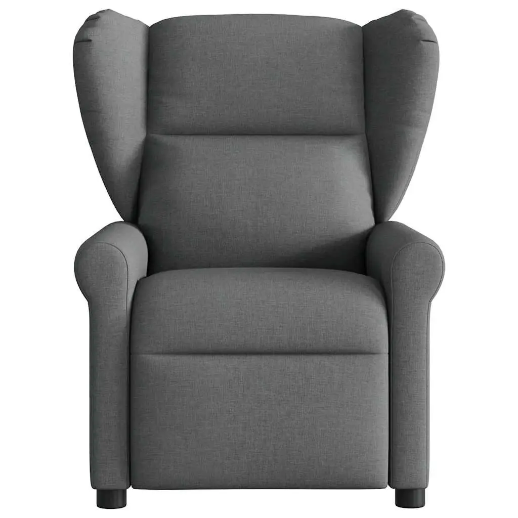 Massage Chair Grey Fabric Vibration Manual Recline 135 Degrees Adjustable Comfort