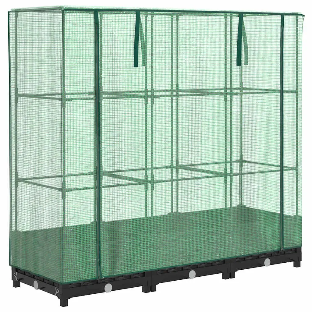 Raised Garden Bed Black 120x40x123cm Greenhouse Cover Plant Protector