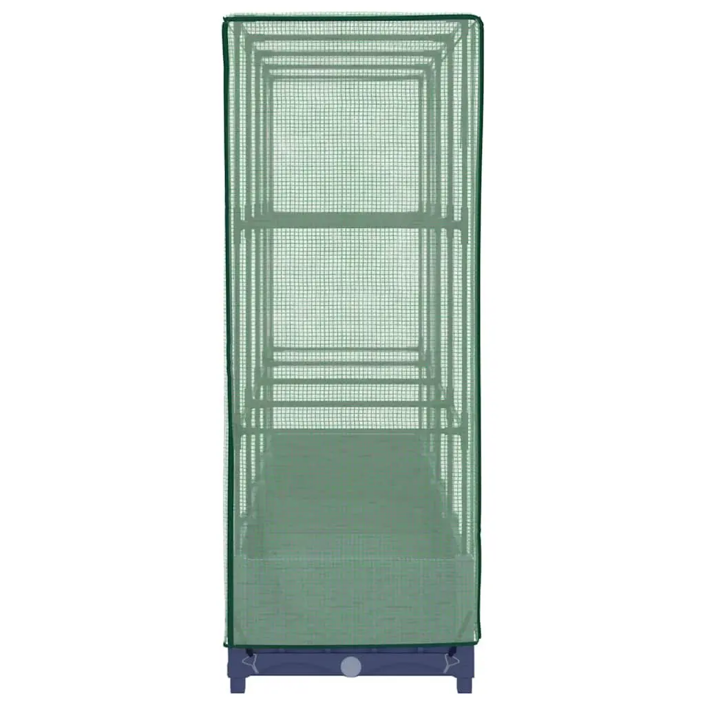 Raised Bed Greenhouse Cover Grey 160x40x123cm Water-Resistant Polyethylene Rattan Look