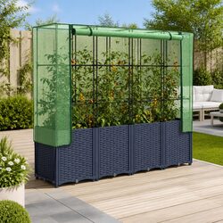 Raised Garden Bed with Greenhouse Cover for Easy Gardening