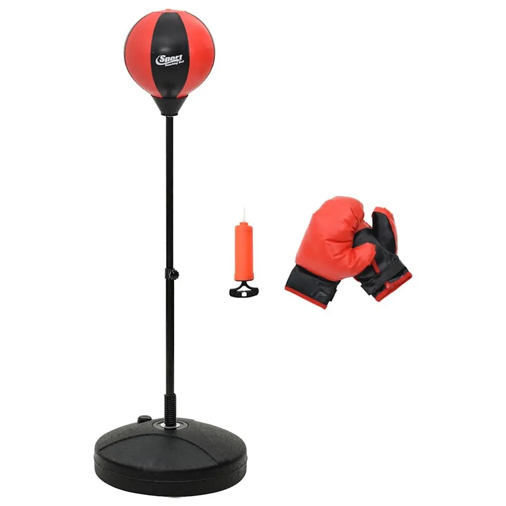 Punching Ball Set Multicolour Adjustable Height 81-122cm Boxing Gloves Air Pump