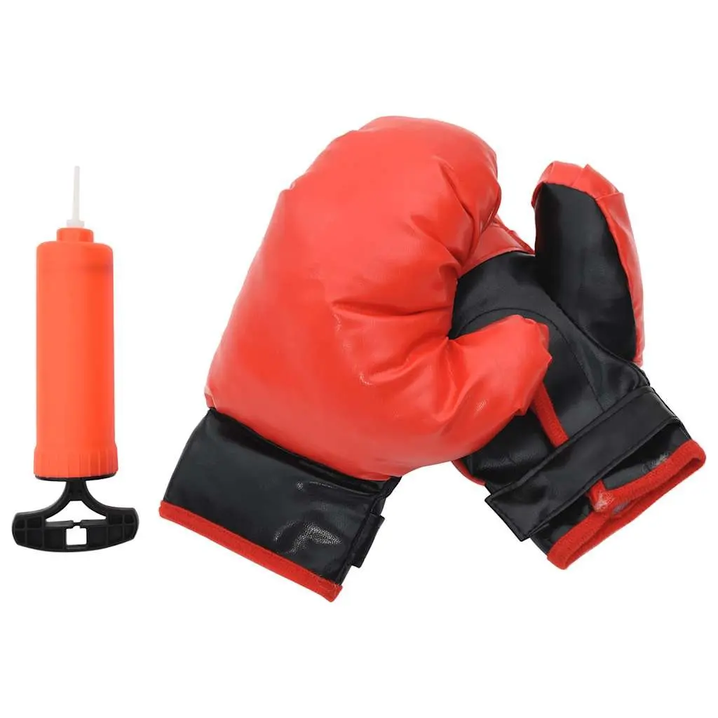 Punching Ball Set Multicolour Adjustable Height 81-122cm Boxing Gloves Air Pump