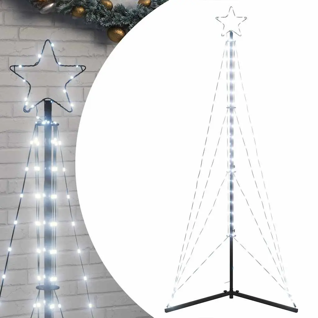 LED Christmas Tree Cold White 182cm 363 Lights 8 Effects Indoor Outdoor Decor