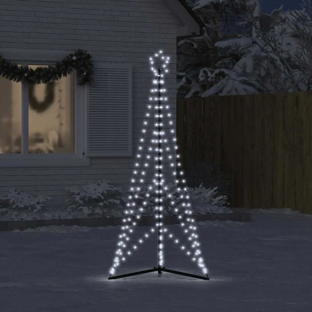 LED Christmas Tree Cold White 182cm 363 Lights 8 Effects Indoor Outdoor Decor