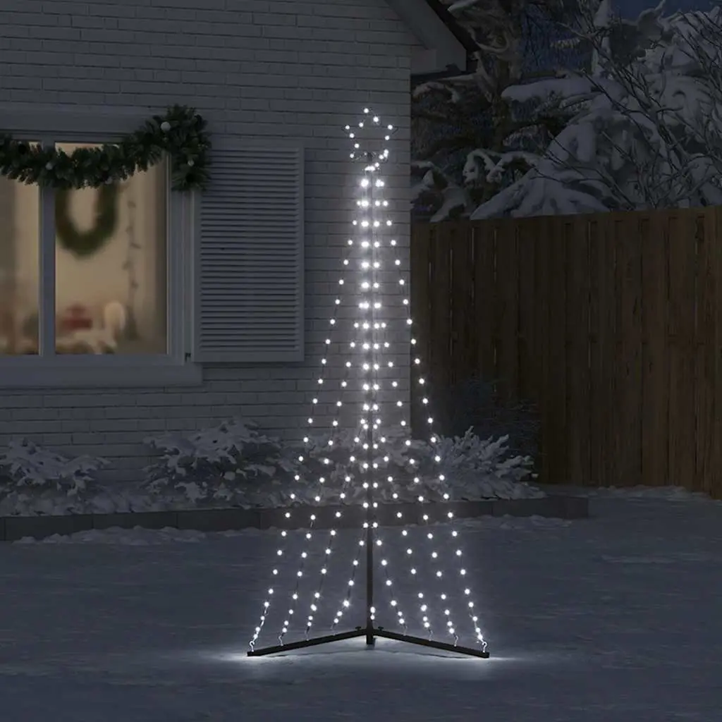 LED Christmas Tree Cold White 187cm 339 Lights 8 Effects Indoor Outdoor