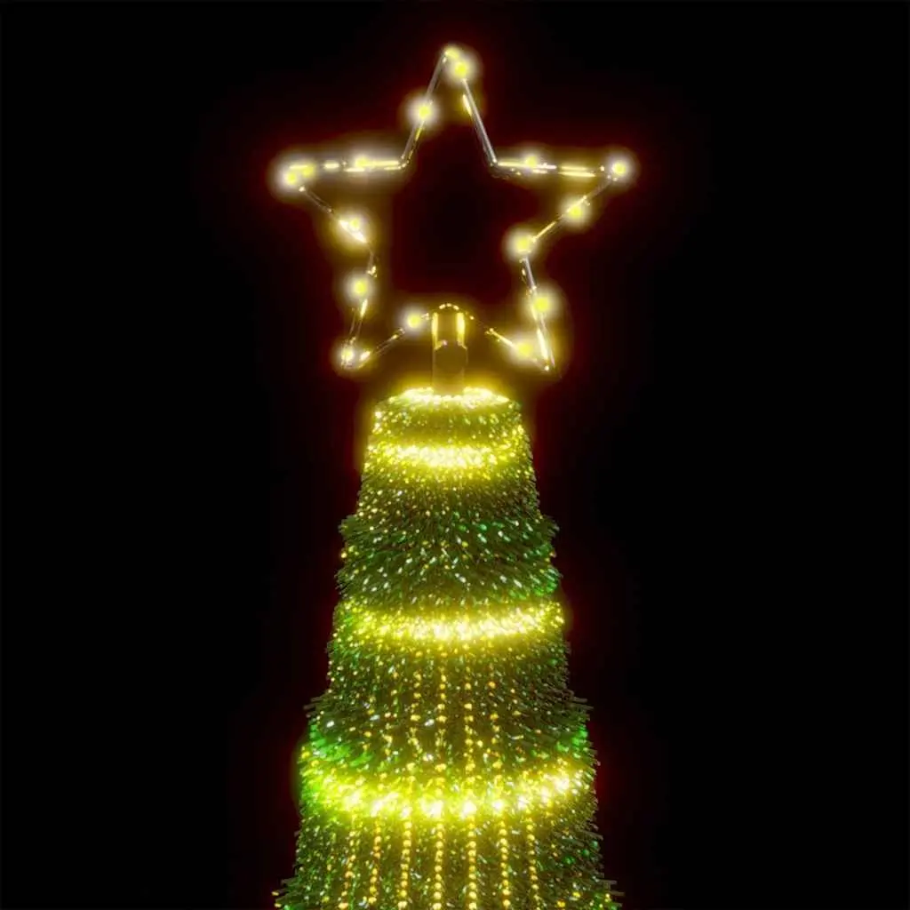 LED Christmas Tree Warm White 250cm 475 Lights 8 Effects Indoor Outdoor