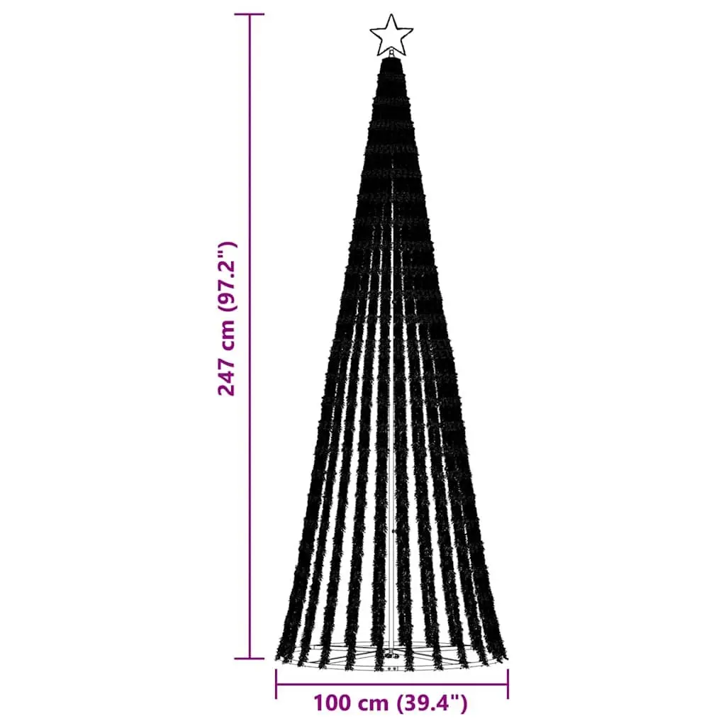 LED Christmas Tree White 250 cm 475 Cold White Lights 8 Effects Indoor Outdoor