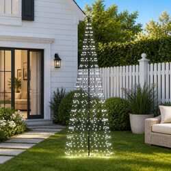 LED Christmas Tree with Spikes 570 Lights Cold White 300cm Indoor Outdoor