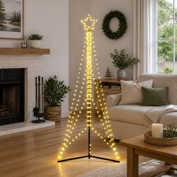 LED Christmas Tree 240cm 483 Warm White Lights 8 Effects Indoor Outdoor Holiday