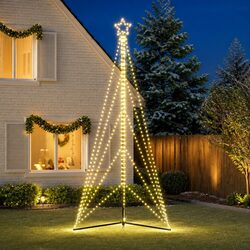 LED Christmas Tree 615 Warm White Lights 8 Effects Indoor Outdoor Holiday