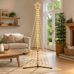 LED Christmas Tree 240cm 447 Warm White Lights 8 Effects Indoor Outdoor Holiday