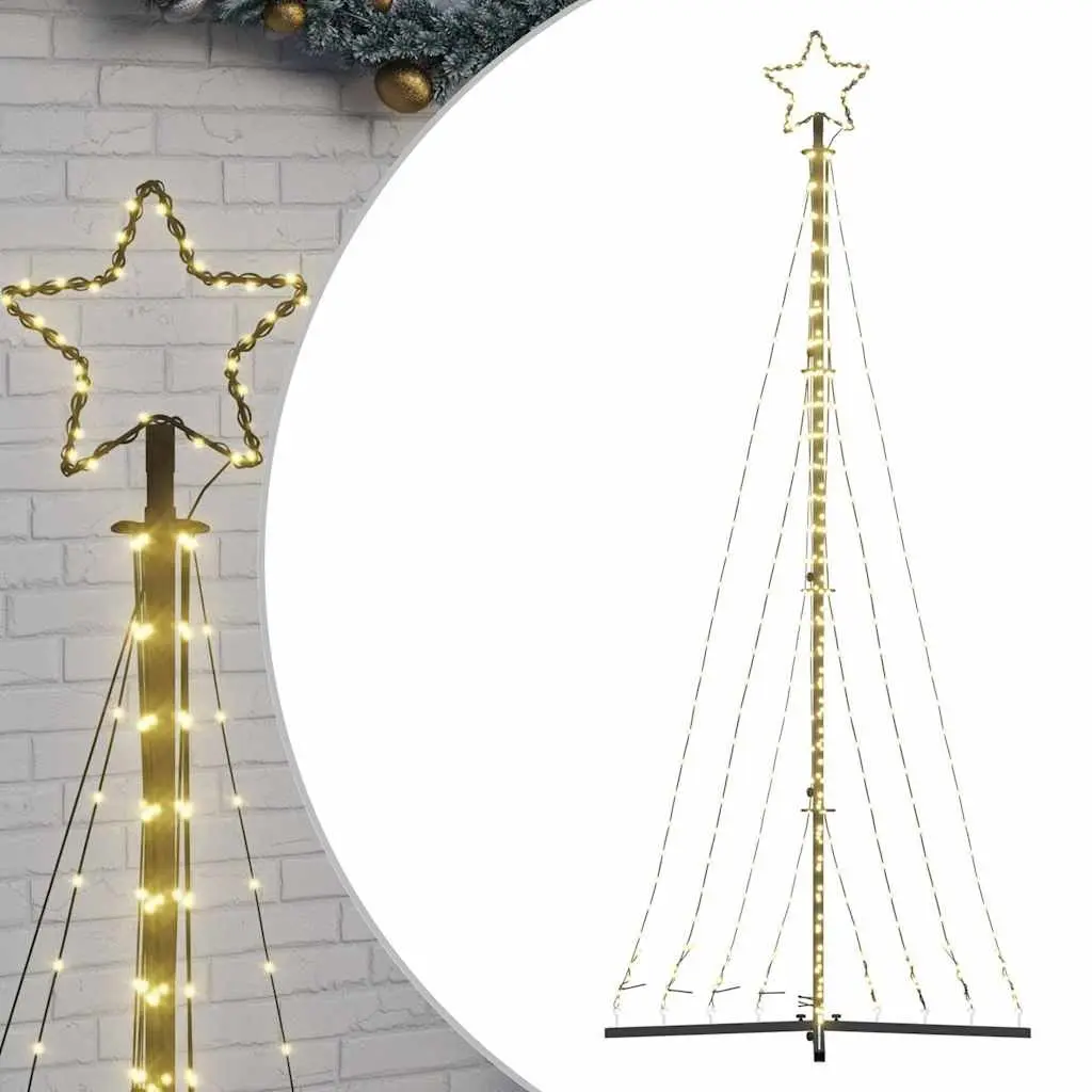 LED Christmas Tree Warm White 240cm 447 Lights 8 Effects Indoor Outdoor