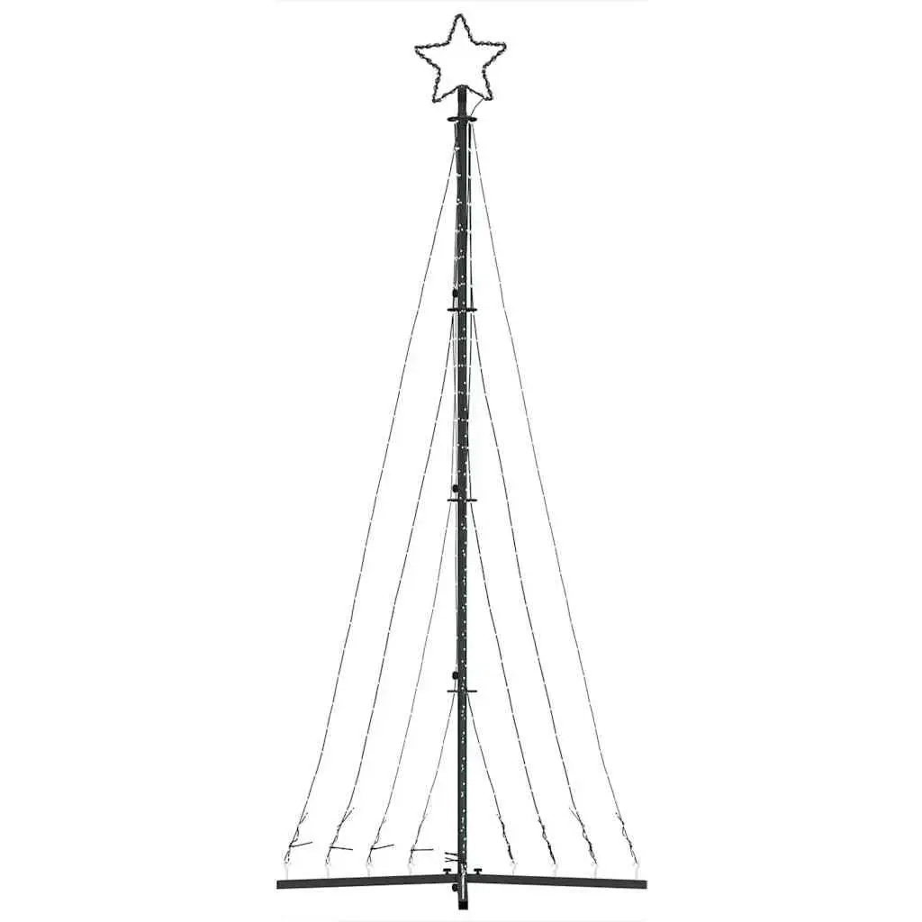 LED Christmas Tree Warm White 240cm 447 Lights 8 Effects Indoor Outdoor