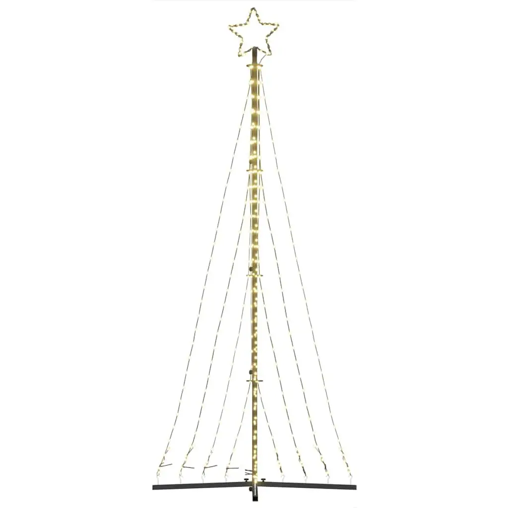 LED Christmas Tree Warm White 240cm 447 Lights 8 Effects Indoor Outdoor