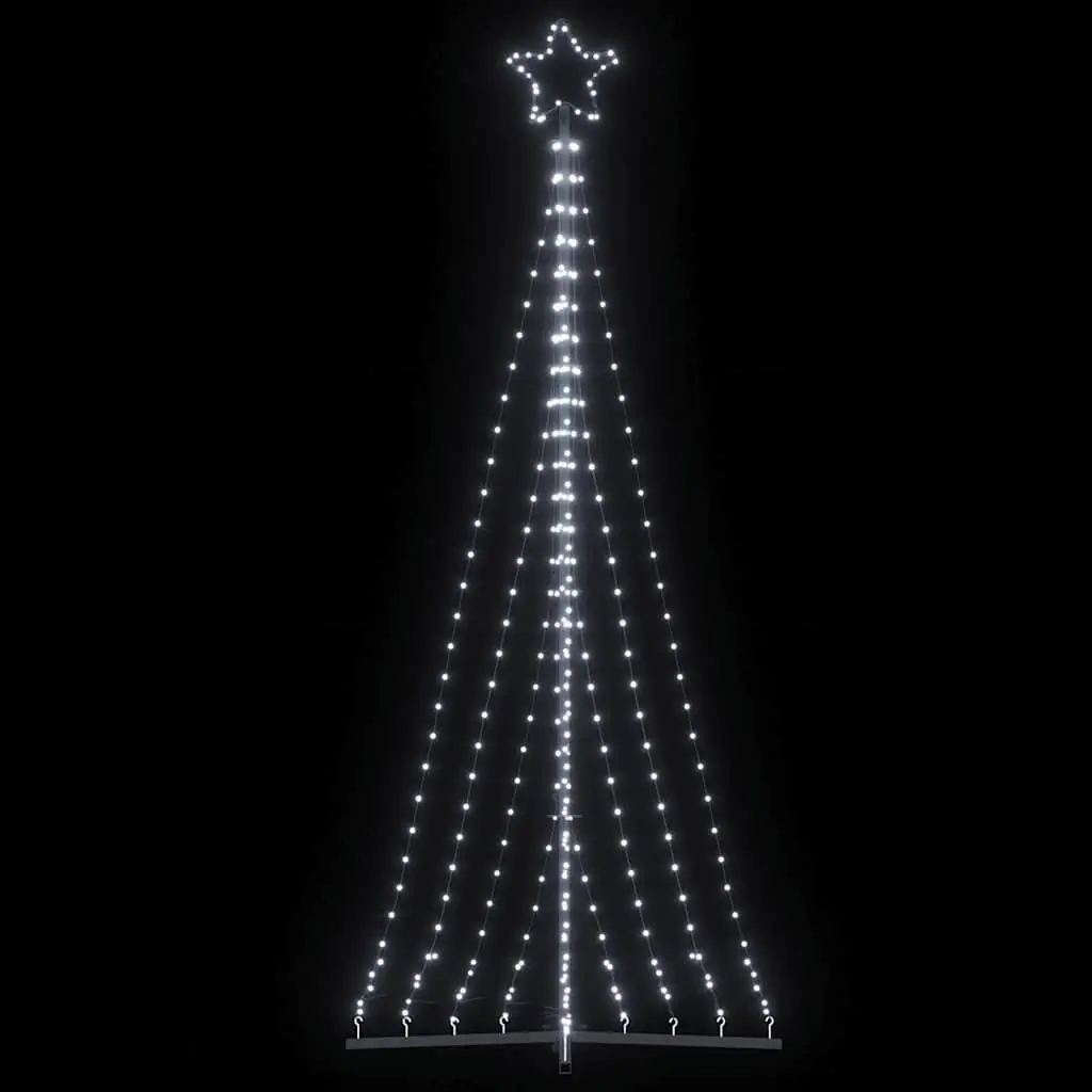 LED Christmas Tree Cold White 240cm 447 Lights 8 Effects Indoor Outdoor